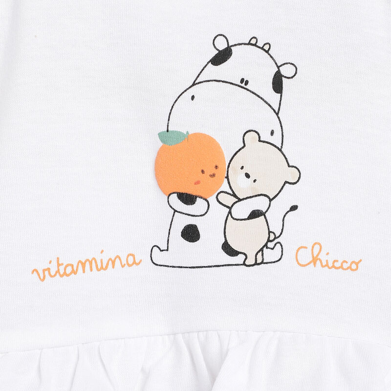 Girls Medium Natural Printed Short Sleeve Rompers image number 5